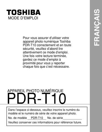 Manuel du propriétaire | Toshiba PDR-T10 Manuel utilisateur | Fixfr