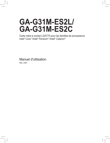 Manuel du propriétaire | Gigabyte GA-G31M-ES2L Manuel utilisateur | Fixfr