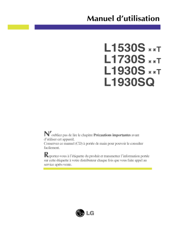 Manuel du propriétaire | LG L1730S Manuel utilisateur | Fixfr