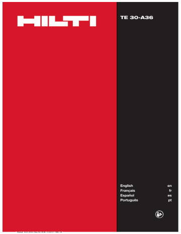 Mode d'emploi | Hilti TE 30-A36 Manuel utilisateur | Fixfr