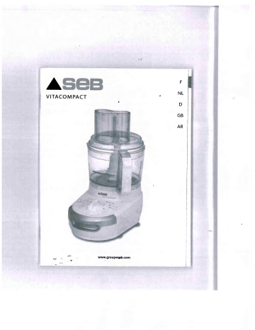 Manuel du propriétaire | SEB FP4151 VITACOMPACT Manuel utilisateur | Fixfr