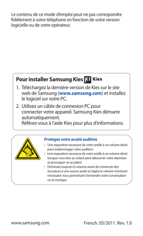 Galaxy S II | Mode d'emploi | Samsung GT-I9100 Manuel utilisateur | Fixfr