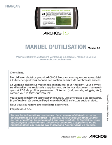 Manuel du propriétaire | Archos 5 Manuel utilisateur | Fixfr