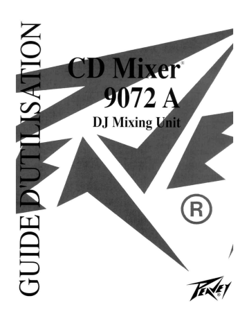Manuel du propriétaire | Peavey CD Mix 9072 A Professional DJ Mixer Manuel utilisateur | Fixfr