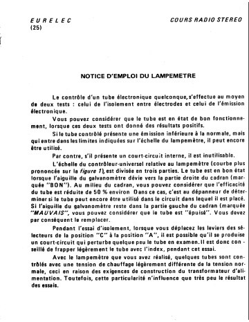 Manuel du propriétaire | EURELEC LAMPEMETRE Manuel utilisateur | Fixfr