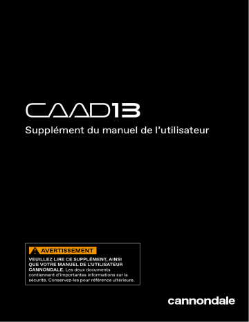 Cannondale CAAD 13 Manuel du propriétaire | Fixfr