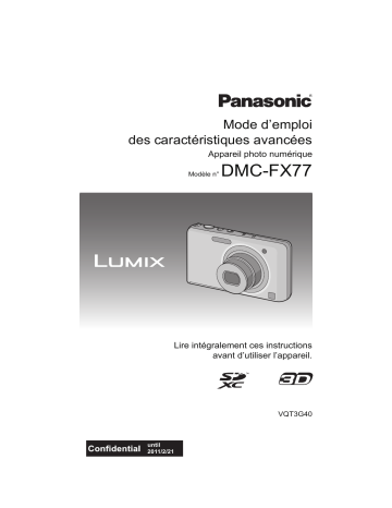 Panasonic DMC FX77 Mode d'emploi | Fixfr