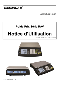 Adam Equipment RAV Raven™ Price Computing Retail Scale Manuel utilisateur