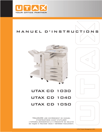 CD 1030 | CD 1050 | Mode d'emploi | Utax CD 1040 Copy System Manuel utilisateur | Fixfr