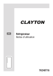 Clayton TK240T16 R&eacute;frig&eacute;rateur Manuel utilisateur