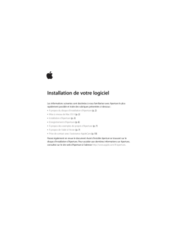 Manuel du propriétaire | Apple Aperture 2 Manuel utilisateur | Fixfr