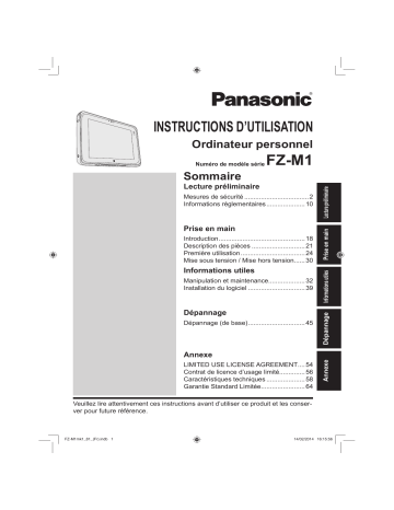 FZ-M1 Windows 8.1 Pro | FZ-M1 Windows 8 | Panasonic FZ-M1 Windows 7 Mode d'emploi | Fixfr