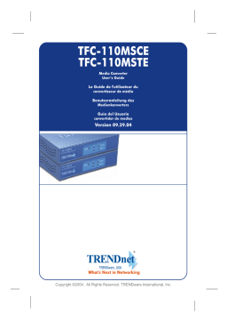 Trendnet TFC-110MSCE 10/100Mbps TX to 100Base-FX Multi-Mode (SC Type) Fiber Converter Manuel utilisateur