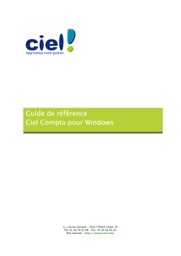 Ciel Compta 2004 Windows Manuel utilisateur