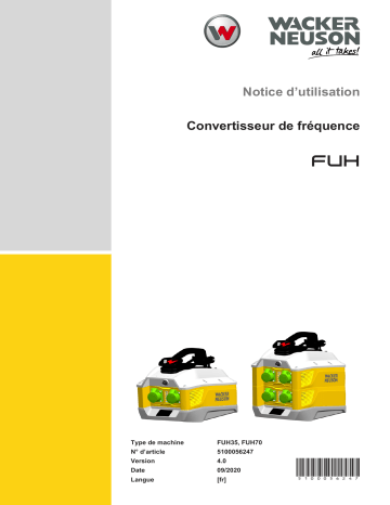 FUH70/4/042 | Frequency Converters FUH70/4/042 SC | FUH70/6/042 SC | Wacker Neuson FUH35/2/042 Portable Frequency Converter Manuel utilisateur | Fixfr