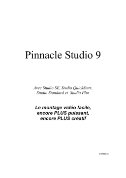 Avid Pinnacle Studio 9 Manuel utilisateur