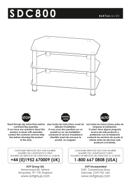 AVF SDC800-A Glass and Chrome Shelved Entertainment Center Manuel utilisateur