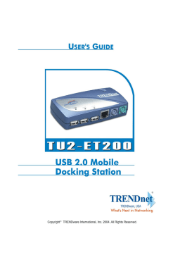 Trendnet TU2-ET200 USB Mobile Docking Station Manuel utilisateur