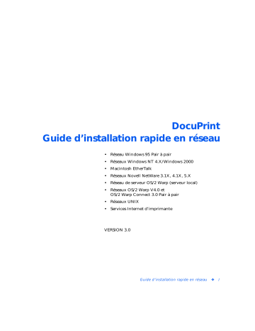 Xerox N2125b DocuPrint Guide d'installation | Fixfr