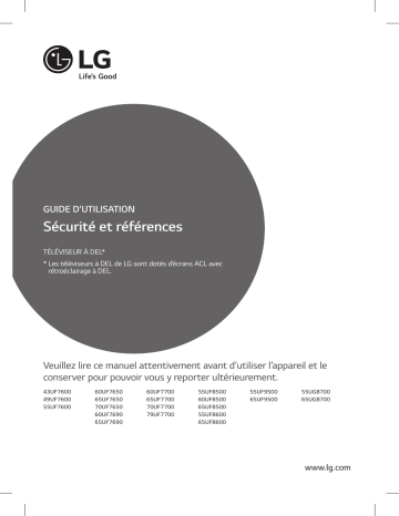 LG 60UF8500 Manuel du propriétaire | Fixfr