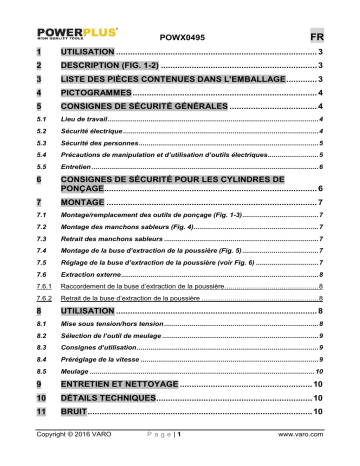 Manuel du propriétaire | Powerplus POWX0495 Manuel utilisateur | Fixfr