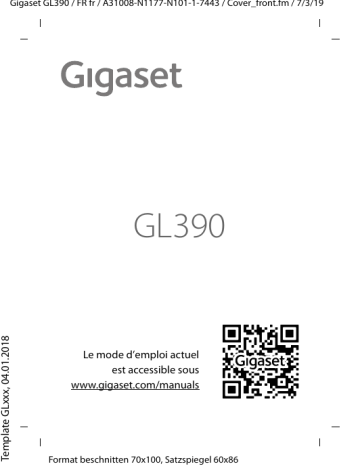 Manuel du propriétaire | Gigaset GL390 Manuel utilisateur | Fixfr