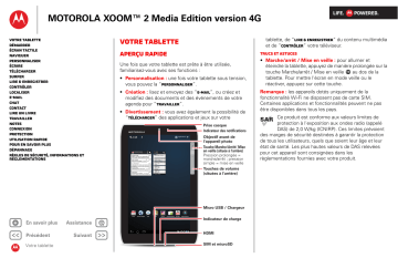 Mode d'emploi | Motorola XOOM 2 Media Edition Manuel utilisateur | Fixfr