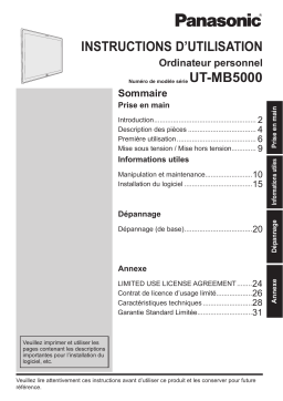 Panasonic UT-MB5 Manuel utilisateur