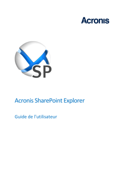 ACRONIS SharePoint Explorer Mode d'emploi