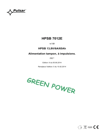 Mode d'emploi | Pulsar HPSB7012E - v1.0 Manuel utilisateur | Fixfr