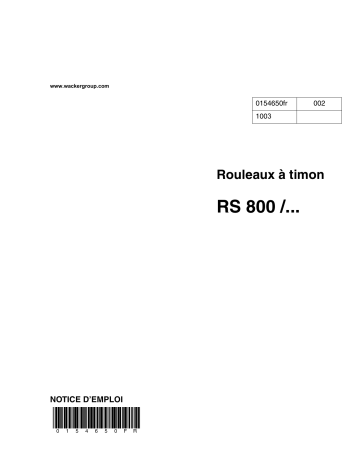 RSS800A | Wacker Neuson RS800H Tandem Roller Manuel utilisateur | Fixfr