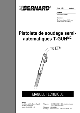 Bernard TG408 W-Gun MIG Gun Manuel utilisateur