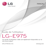 LG S&eacute;rie E975 Manuel utilisateur