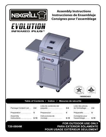 Mode d'emploi | Nexgrill 720-0864M Evolution 2-Burner Propane Gas Grill in Stainless Steel with Infrared Technology Manuel utilisateur | Fixfr