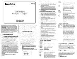 Franklin LAROUSSE FRANCAIS / ANGLAIS BFQ-575 Manuel utilisateur