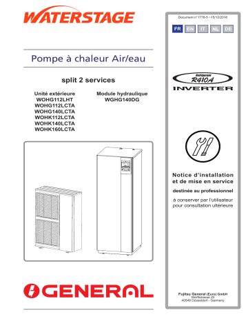 WGHG140DG/WOHG140LCTA | WGHG140DG/WOHG112LCTA | WGHG140DG/WOHK160LCTA | WGHG140DG/WOHK112LCTA | WGHG140DG/WOHK140LCTA | Installation manuel | Fujitsu WGHG140DG/WOHG112LHT Guide d'installation | Fixfr