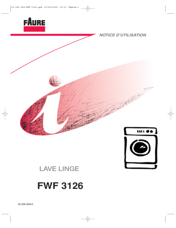 Manuel du propriétaire | Faure FWF3126 Lave-linge Manuel utilisateur | Fixfr