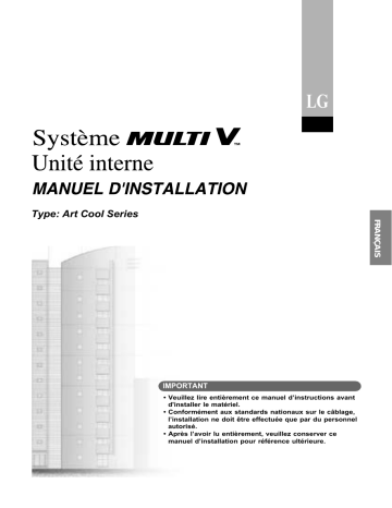 LG ARNU12GSPM1 Guide d'installation | Fixfr