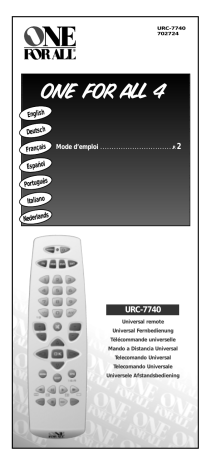 Manuel du propriétaire | One For All URC-7740 Manuel utilisateur | Fixfr
