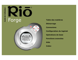 Rio Forge Manuel utilisateur