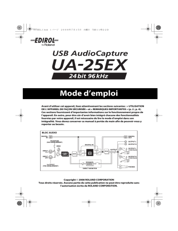 Manuel du propriétaire | Edirol UA-25EX Manuel utilisateur | Fixfr