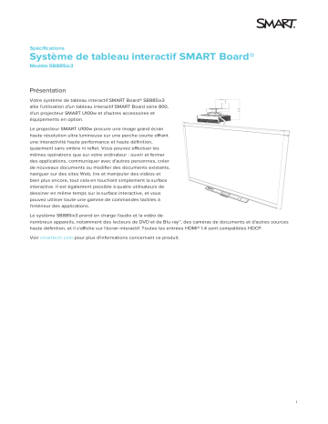 SMART Technologies U100 (ix3 systems) spécification | Fixfr