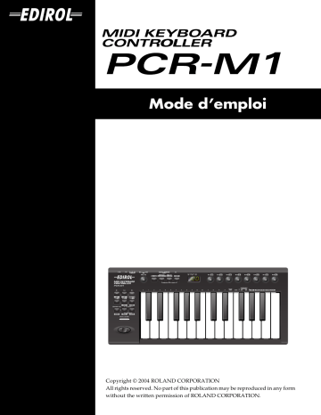 Manuel du propriétaire | Edirol PCR-M1 Manuel utilisateur | Fixfr