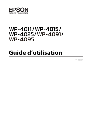 Manuel du propriétaire | Epson WP-4015DN Manuel utilisateur | Fixfr