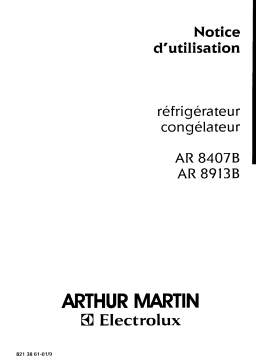 Arthur Martin-Electrolux AR3115B Réfrigérateur combiné Manuel utilisateur