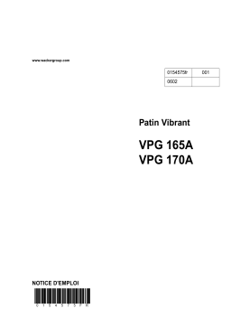 Wacker Neuson VPG170A Single direction Vibratory Plate Manuel utilisateur