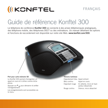 Manuel utilisateur | Konftel 300 Guide de démarrage rapide | Fixfr
