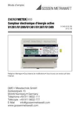 Gossen MetraWatt U1281 MID - U1389 MID Operating instrustions