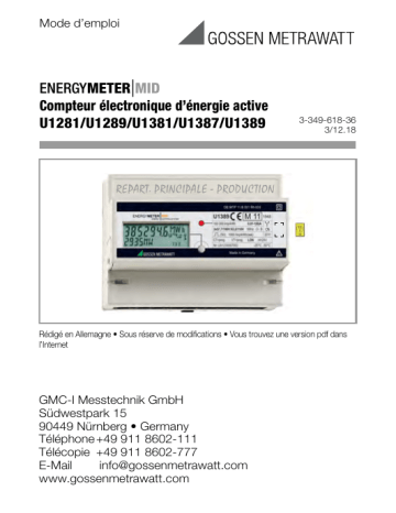 Mode d'emploi | Gossen MetraWatt U1281 MID - U1389 MID Operating instrustions | Fixfr