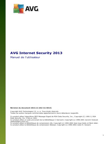 AVG Internet Security 2013 Mode d'emploi | Fixfr